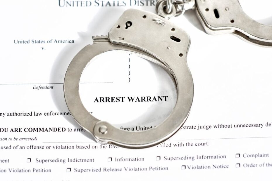 handcuffs on arrest warrant