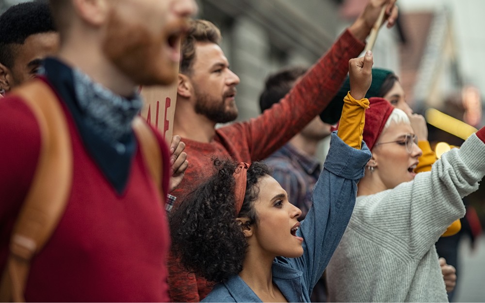 Group of people in a protest